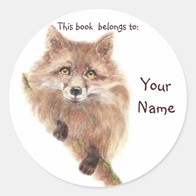 Cute Red Fox, This book belongs Bookplate (Front)