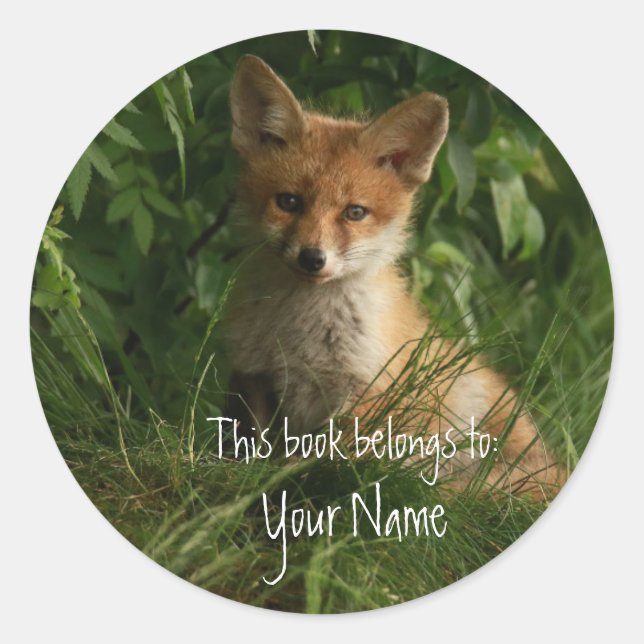 Cute Red Fox, This book belongs Bookplate (Front)