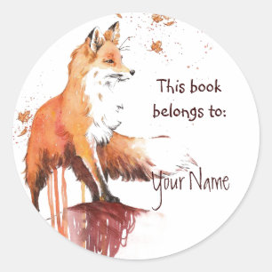 Cute Red Fox, This book belongs Bookplate