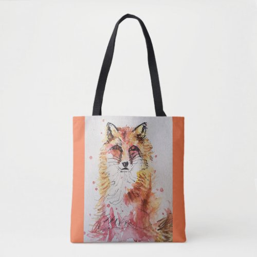 Cute Red Fox Watercolor Animal lovers Tote Bag