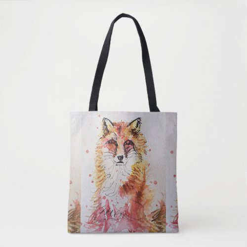 Cute Red Fox Watercolour Animal lovers Tote Bag