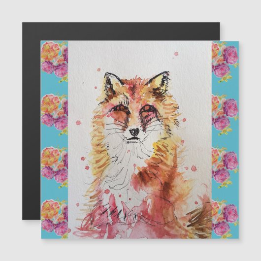 Cute Red Fox Watercolour Woodland Animal Art (Front/Back)