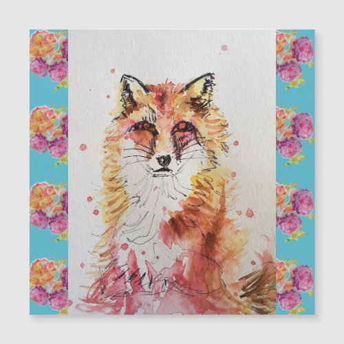 Cute Red Fox Watercolour Woodland Animal Art