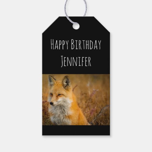 Cute Red Fox Wild Nature Photography Birthday Gift Tags