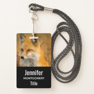 Cute Red Fox Wilderness Nature Photography Badge