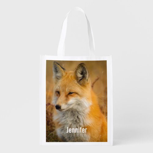 Cute Red Fox Wilderness Nature Photography Grocery Bag