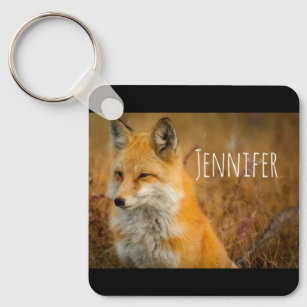 Cute Red Fox Wilderness Nature Photography Keychain