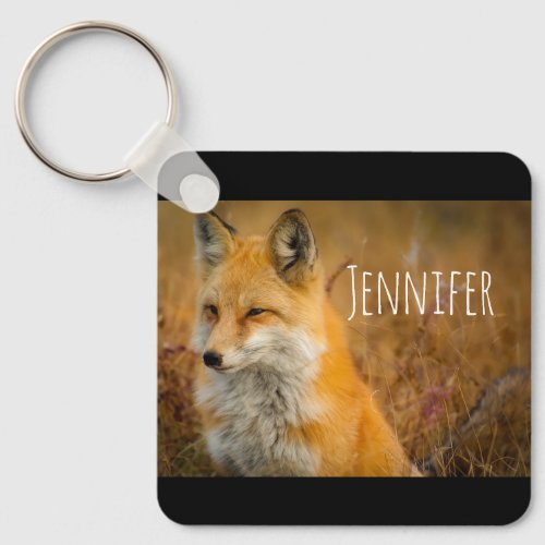 Cute Red Fox Wilderness Nature Photography Keychain