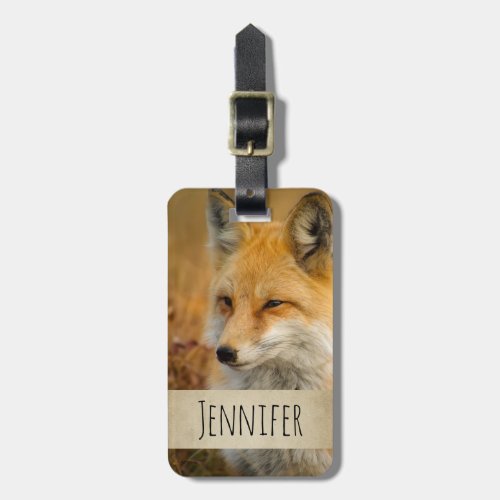 Cute Red Fox Wilderness Nature Photography Luggage Tag