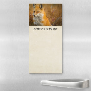 Cute Red Fox Wilderness Nature Photography Magnetic Notepad