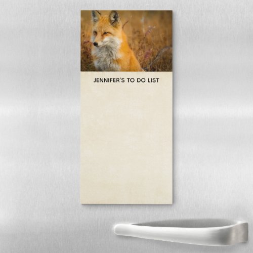 Cute Red Fox Wilderness Nature Photography Magnetic Notepad