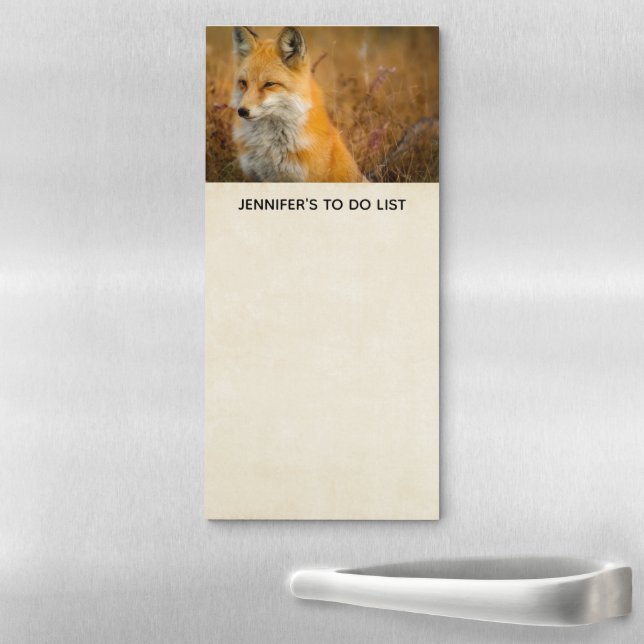 Cute Red Fox Wilderness Nature Photography Magnetic Notepad (In Situ)