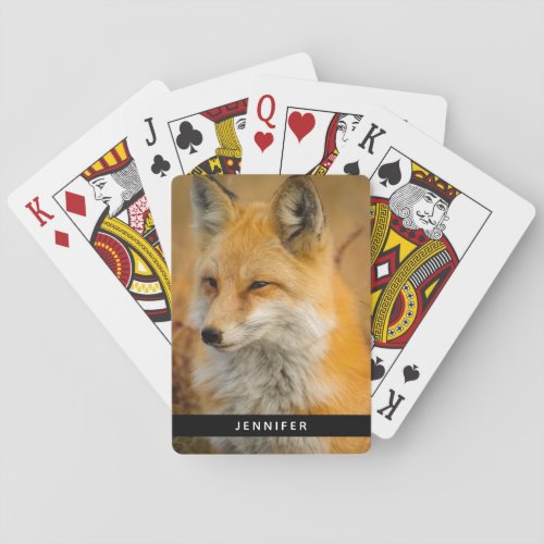 Cute Red Fox Wilderness Nature Photography Poker Cards
