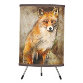 Cute Red Fox Wildlife Art Tripod Lamp (Front)