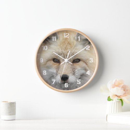 Cute Red Fox Wildlife Photo Clock