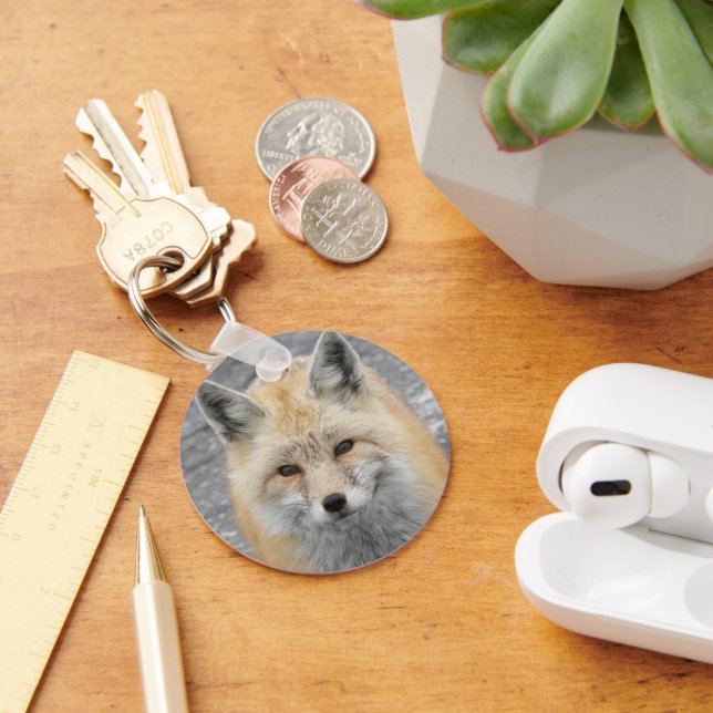 Cute Red Fox Wildlife Photo Keychain (Desk)