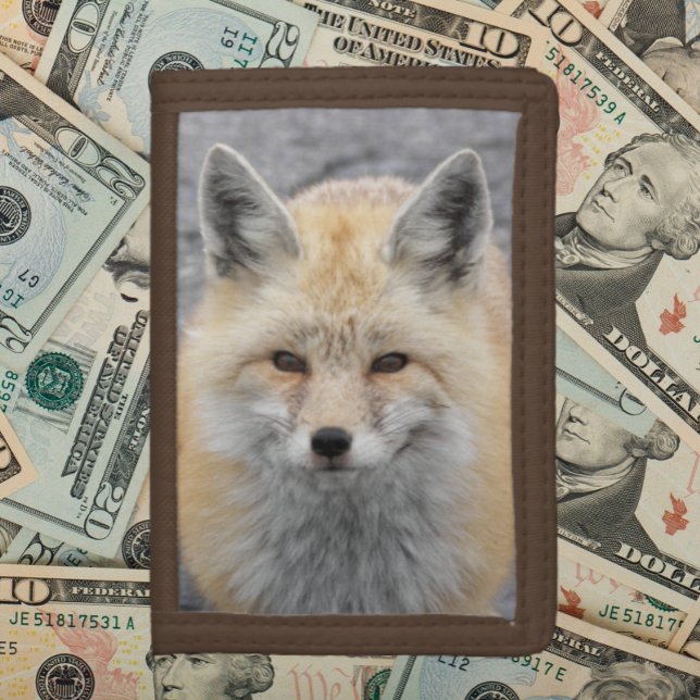 Cute Red Fox Wildlife Photo Tri-fold Wallet (In Situ)