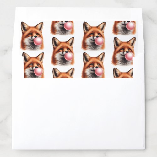 Cute Red Foxes Blowing Bubbles Gum  Envelope Liner