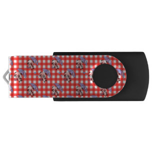 Cute Red Gingham Check Design Flash Drive