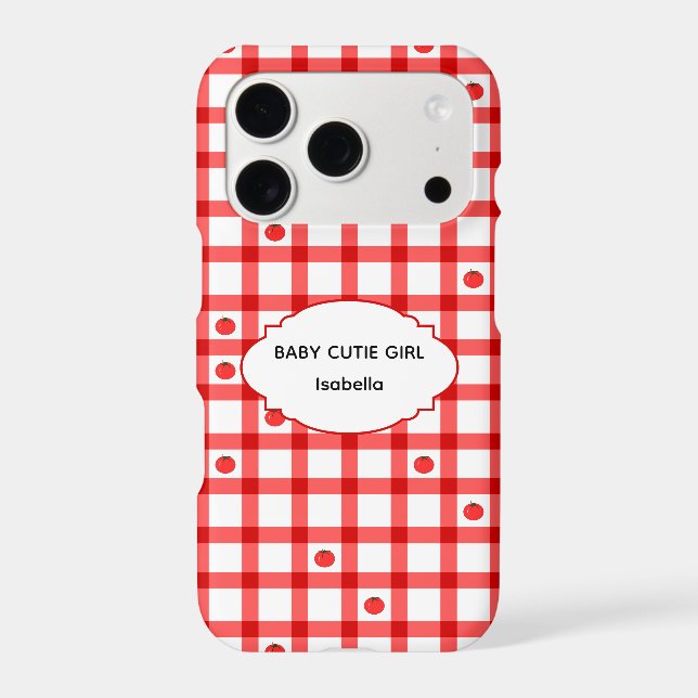 Cute Red Gingham Tomatoes Case-Mate iPhone Case (Back)