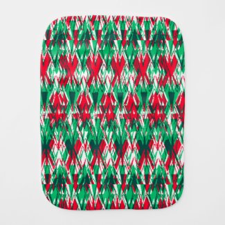 Cute red green abstract aztec pattern