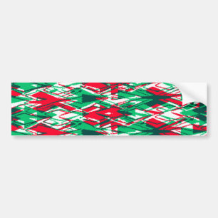 Cute red green abstract aztec pattern bumper sticker