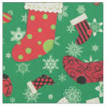Cute Red Green Black Christmas Stockings Snowflake Fabric