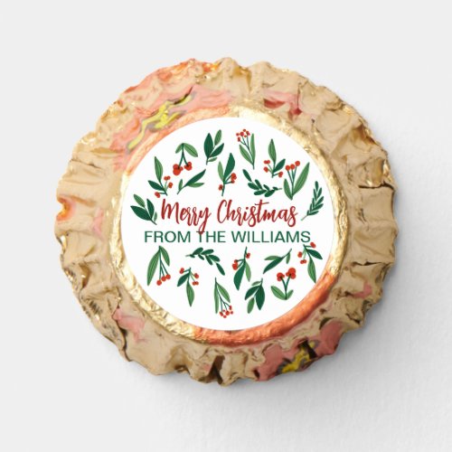 Cute Red Green Holly Berry Custom Christmas Party Reeses Peanut Butter Cups