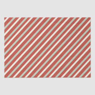 Cute Red, Green, & White Candy Stripe Christmas Tissue Paper