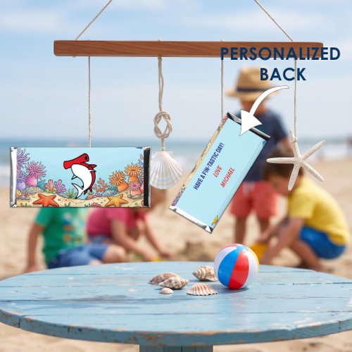 Cute Red Hammerhead Shark Ocean Birthday Thanks Hershey Bar Favors