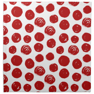 Cute Red hand drawn watercolor polka dots Napkin