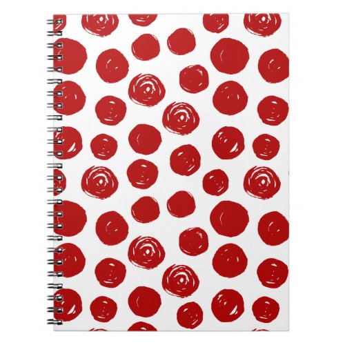 Cute Red hand drawn watercolor polka dots Notebook