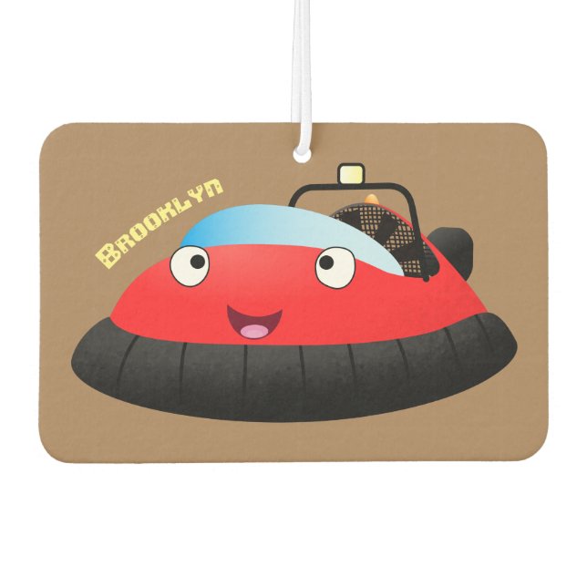 Cute red happy hovercraft cartoon  air freshener (Front)