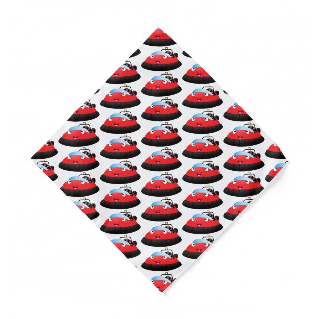 Cute red happy hovercraft cartoon bandana (Front)
