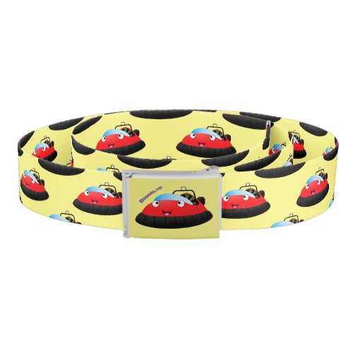 Cute red happy hovercraft cartoon belt