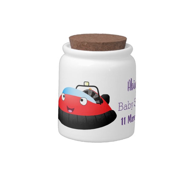 Cute red happy hovercraft cartoon candy jar (Left)