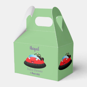 Cute red happy hovercraft cartoon favor boxes
