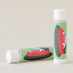 Cute red happy hovercraft cartoon lip balm