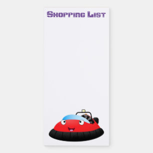 Cute red happy hovercraft cartoon magnetic notepad