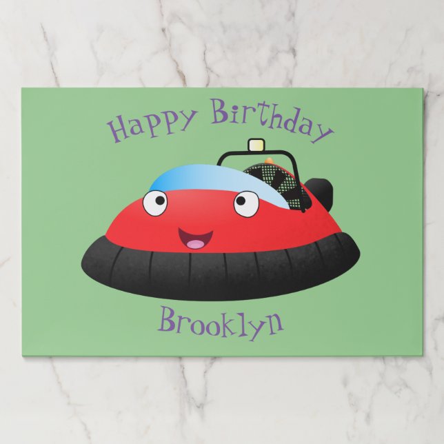 Cute red happy hovercraft cartoon paper pad (Front)