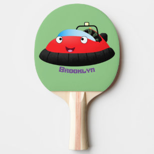 Cute red happy hovercraft cartoon ping pong paddle