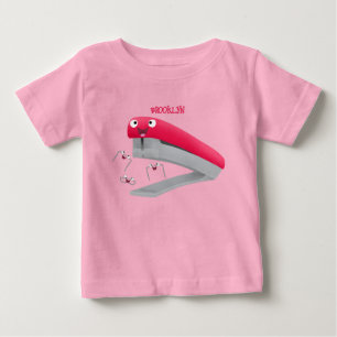 Cute red happy stapler cartoon illustration  baby T-Shirt
