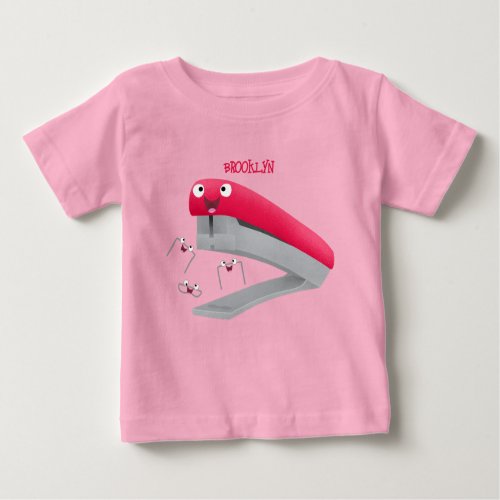 Cute red happy stapler cartoon illustration  baby T_Shirt