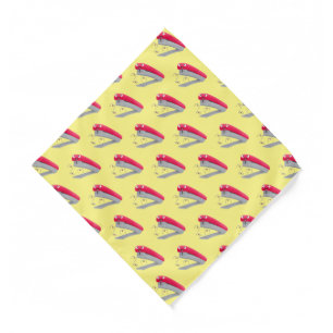Cute red happy stapler cartoon illustration bandana