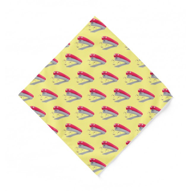 Cute red happy stapler cartoon illustration  bandana (Front)