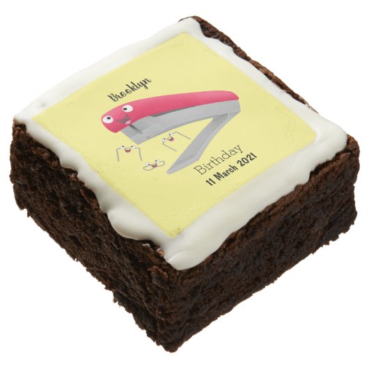 Cute red happy stapler cartoon illustration  brownie (Angled)