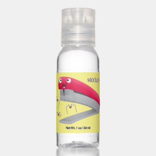 Cute red happy stapler cartoon illustration hand sanitizer