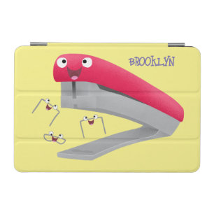 Cute red happy stapler cartoon illustration iPad mini cover