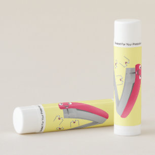 Cute red happy stapler cartoon illustration lip balm