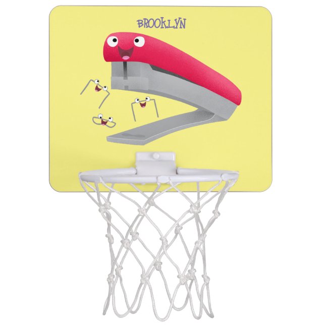 Cute red happy stapler cartoon illustration  mini basketball hoop (Front)